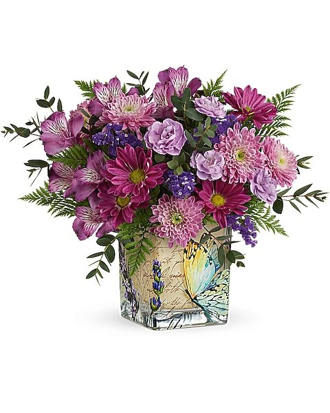 Purple and pink mixed floral bouquet from Gurnee florist