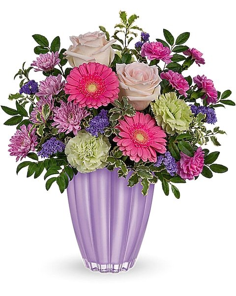 Pink gerbera daisies and roses bouquet for flower delivery Waukegan IL