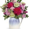 Pink and red rose bouquet in ombre vase from Gurnee florist