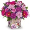 Bright pink daisy and rose floral bouquet for flower delivery Waukegan IL