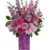 Pink roses and mixed flowers arrangement from Gurnee flower shop