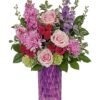 Soft pink garden-style rose floral arrangement from florist in Vernon Hills IL