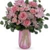 Soft pink rose garden-style arrangement from Gurnee flower shop