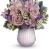 Lavender and pink rose floral arrangement from Gurnee flower shop