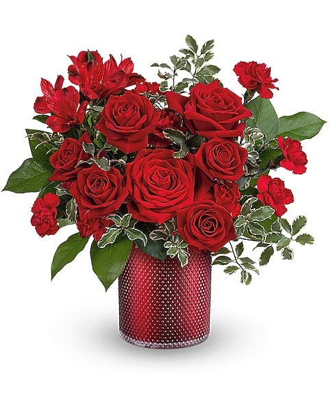 Classic red rose bouquet arranged by the best florist in Gurnee IL