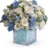 Elegant "B, A" box floral arrangement with pink roses, available in Gurnee IL
