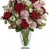 Red and pink rose bouquet arranged by the best florist in Gurnee IL