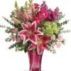 Pink and purple lily bouquet from Gurnee florist