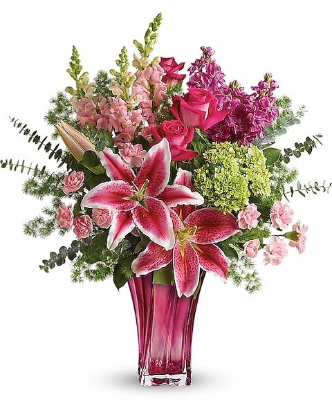 Pink and purple lily bouquet from Gurnee florist
