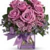 Pink roses and white lilies floral arrangement from Gurnee florist