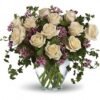 Cream and blush rose garden-style arrangement from florist in Vernon Hills IL