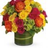 Yellow, orange, and red rose bouquet from Gurnee flower shop