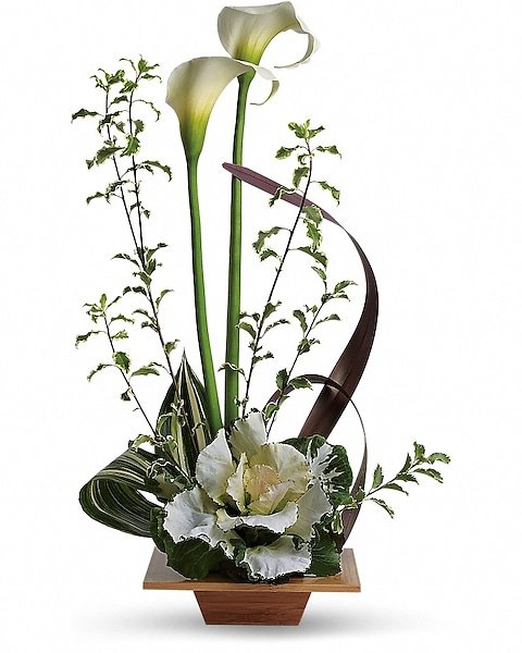Elegant calla lily and orchid floral arrangement from Gurnee flower shop
