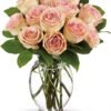 Peach and blush rose bouquet arranged by florist in Grayslake IL