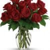 Long-stem red rose bouquet for flower delivery Waukegan IL