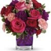 Red and purple rose floral arrangement for flower delivery Waukegan IL