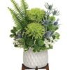 Green and white modern floral arrangement from Gurnee flower shop