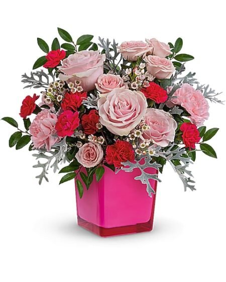 Red rose and white lily floral bouquet for flower delivery Waukegan IL