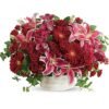 Red roses and carnations garden-style floral arrangement for flower delivery Grayslake IL