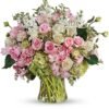 Pastel rose floral bouquet with greenery from florist in Vernon Hills IL