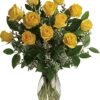 Yellow and cream rose floral arrangement for flower delivery Vernon Hills IL