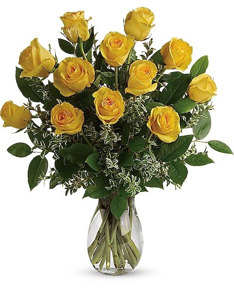 Yellow and cream rose floral arrangement for flower delivery Vernon Hills IL
