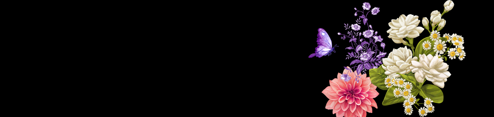 Floral illustration with butterfly showcasing bestsellers at our Gurnee Flower Shop.