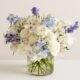 Elegant blue and white floral arrangement by florist in Gurnee IL