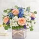 Elegant floral arrangement in square vase from florist in Grayslake IL