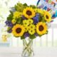 Bright sunflower bouquet available for flower delivery Waukegan IL