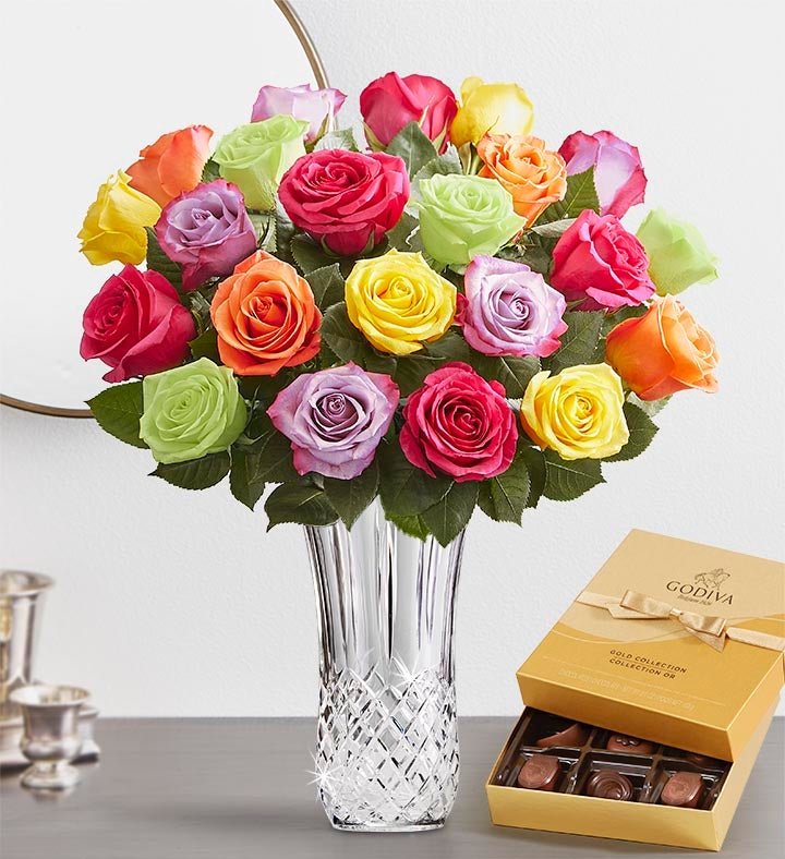 Multicolor rose bouquet available for flower delivery Vernon Hills