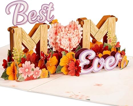 Best Mom Ever floral pop-up card arrangement available at Gurnee flower shop