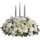 White lily floral candle centerpiece offered by florist in Grayslake IL