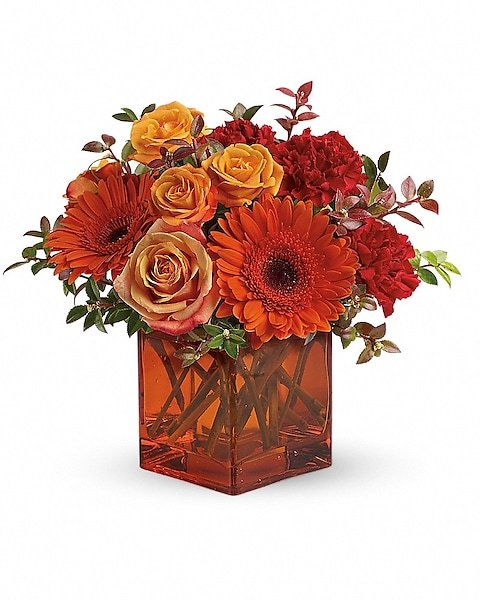 Orange rose and gerbera bouquet from florist in Vernon Hills IL