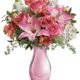 Pink lily and rose bouquet available for flower delivery Waukegan IL