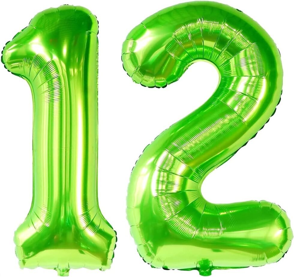 Green number 12 birthday balloons from Gurnee flower shop