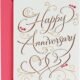 Gold floral anniversary greeting card for flower delivery Waukegan IL