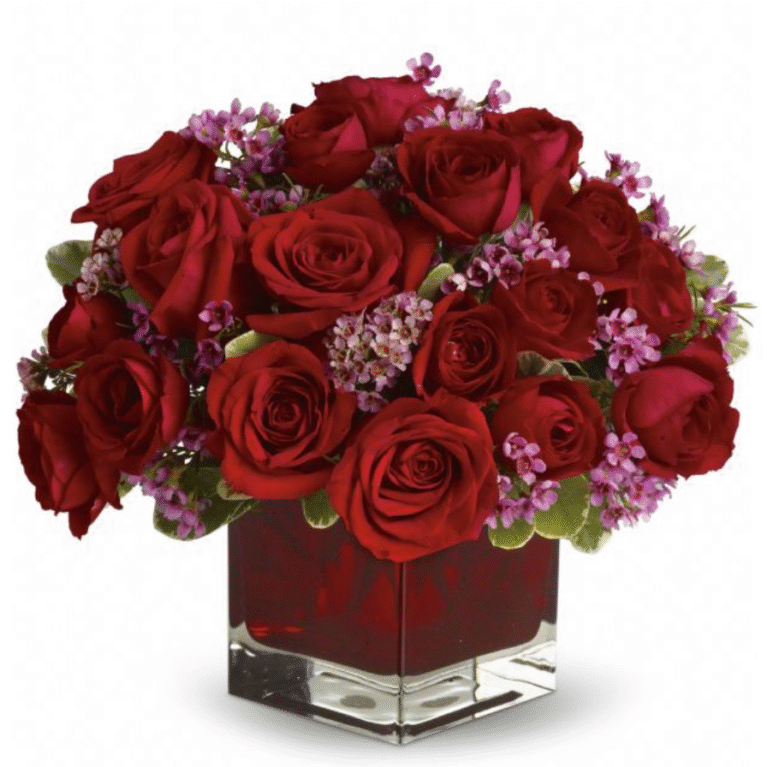 Elegant flower shop red rose centerpiece with flower delivery Gurnee